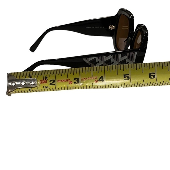 MCM Geometric Sunglasses 709S 002-Gradient-Black/White Leather Inserts - Picture 15 of 15